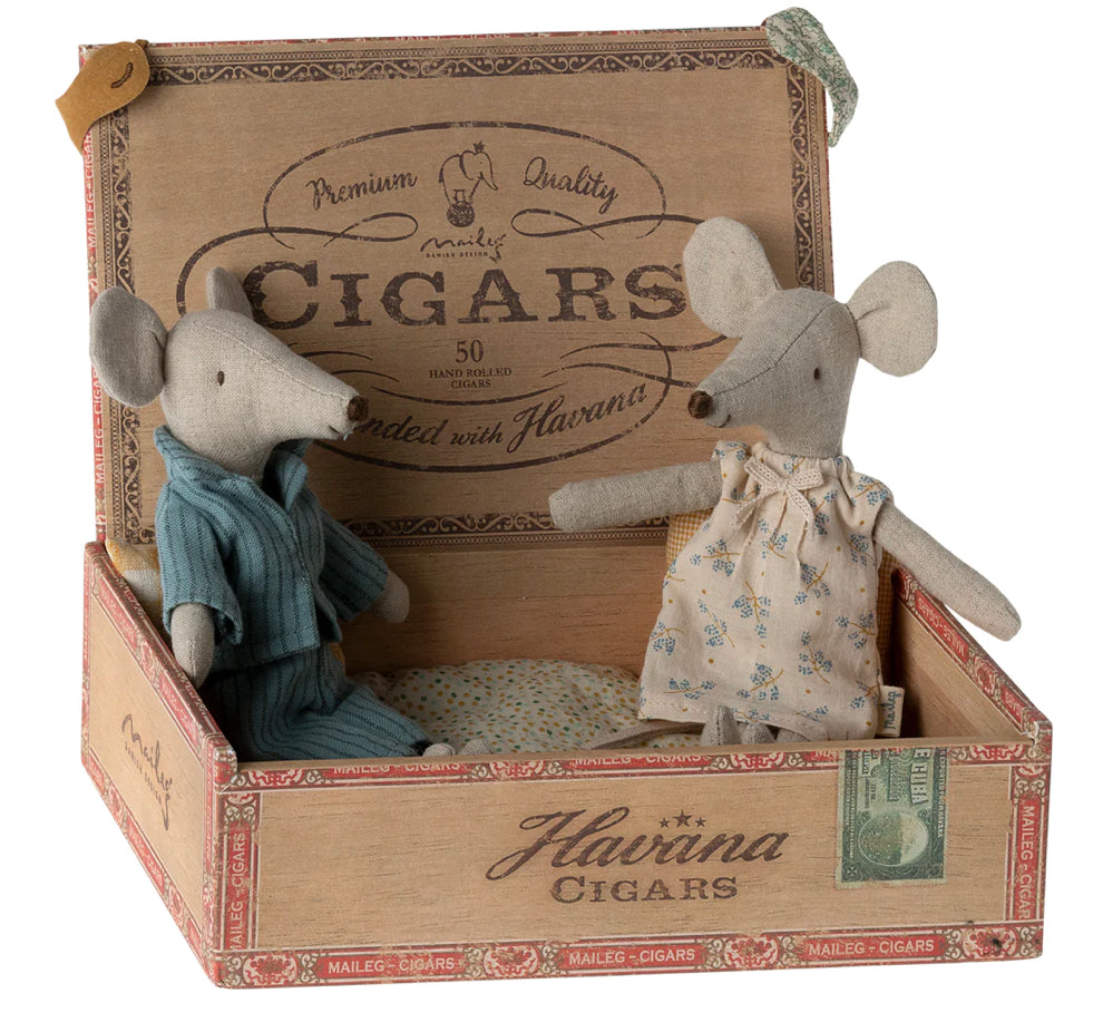 Mice Mum and Dad in Cigarbox