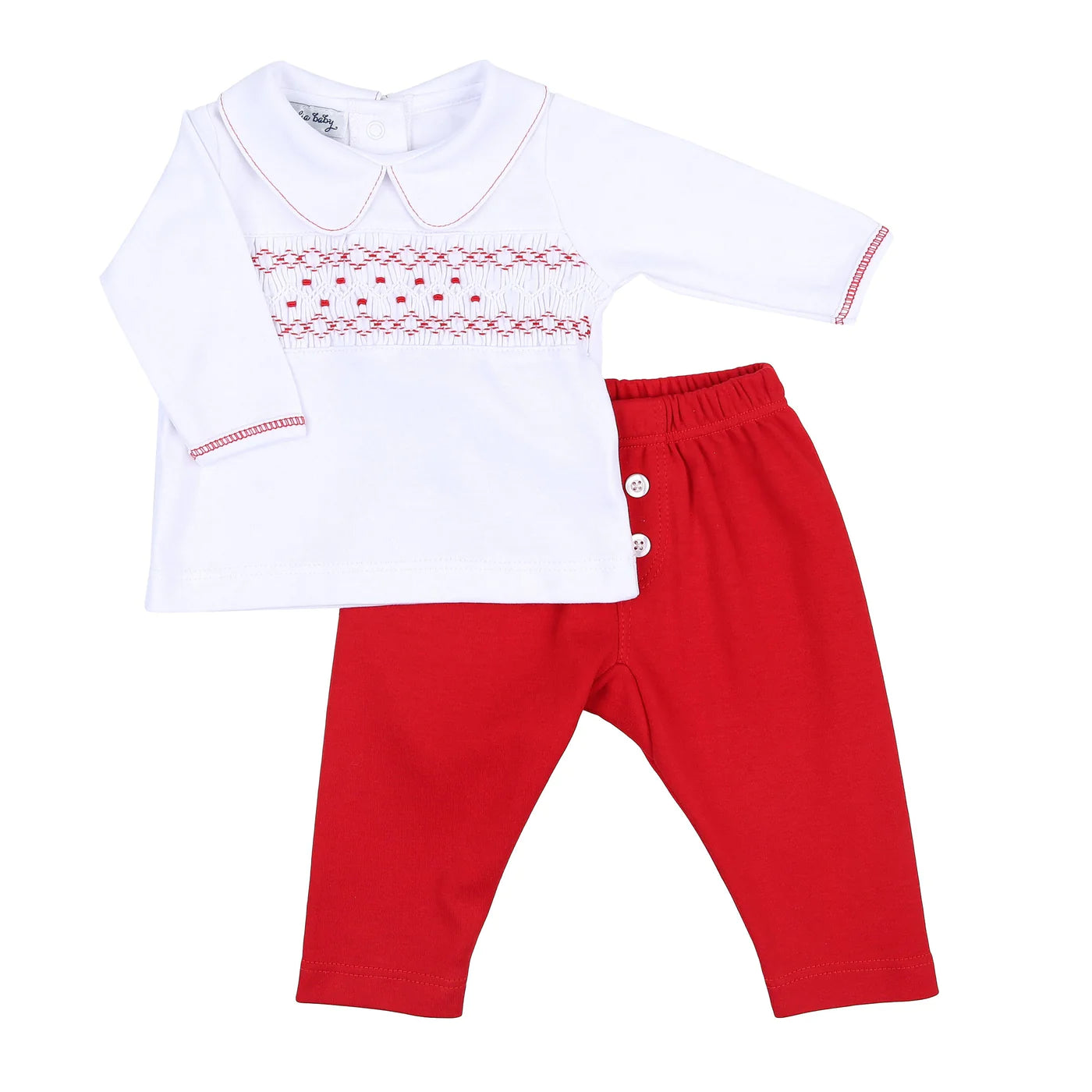 Cora and Cooper smock collared 2pc set (boy)