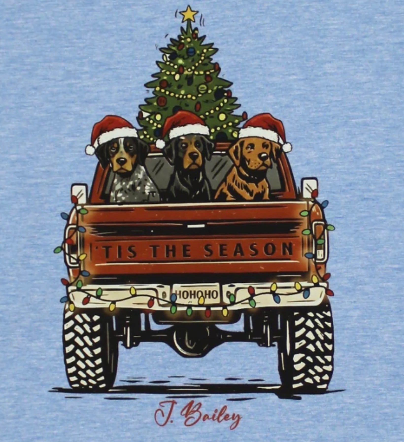J. Bailey Long Sleeve Logo Tee Christmas Pups