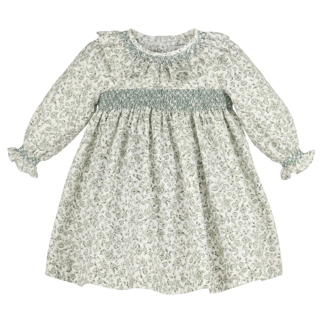 Heirloom Floral Dress, Green