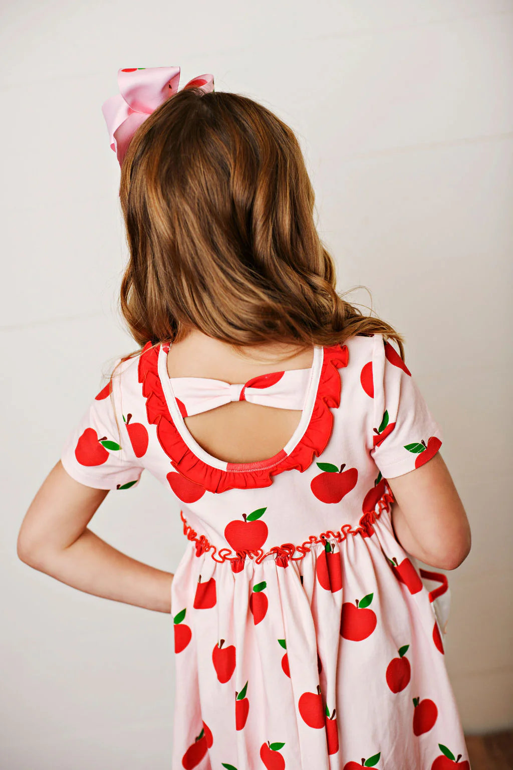 Apple pocket embroidery dress