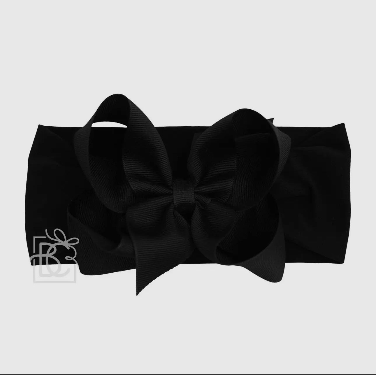 Wide pantyhose headband with 4.5” bow