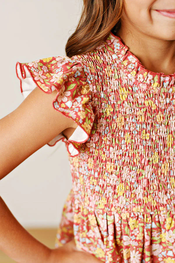 Autumn Bloom Smocked Dress