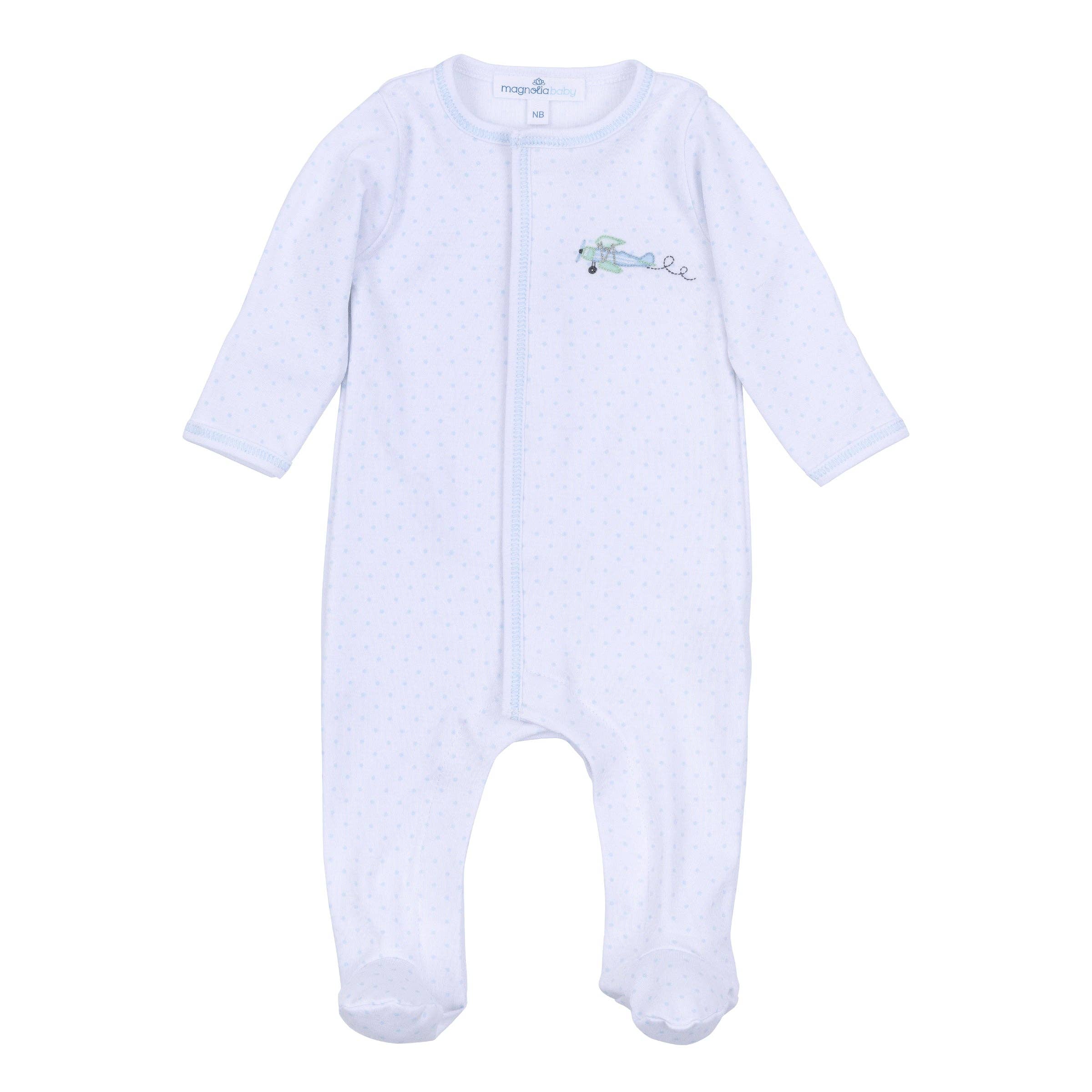 Take Flight Embroidered Footie: Newborn