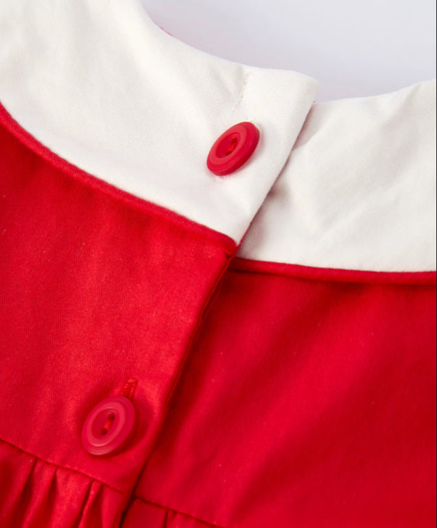 Red Ruffle Heart Embroidered Romper || Valentine Style