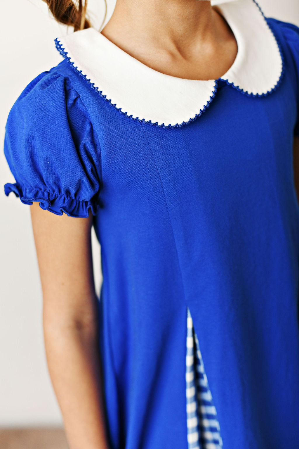 Royal Blue gingham pleat dress