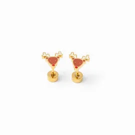 Reindeer hypoallergenic stud earrings