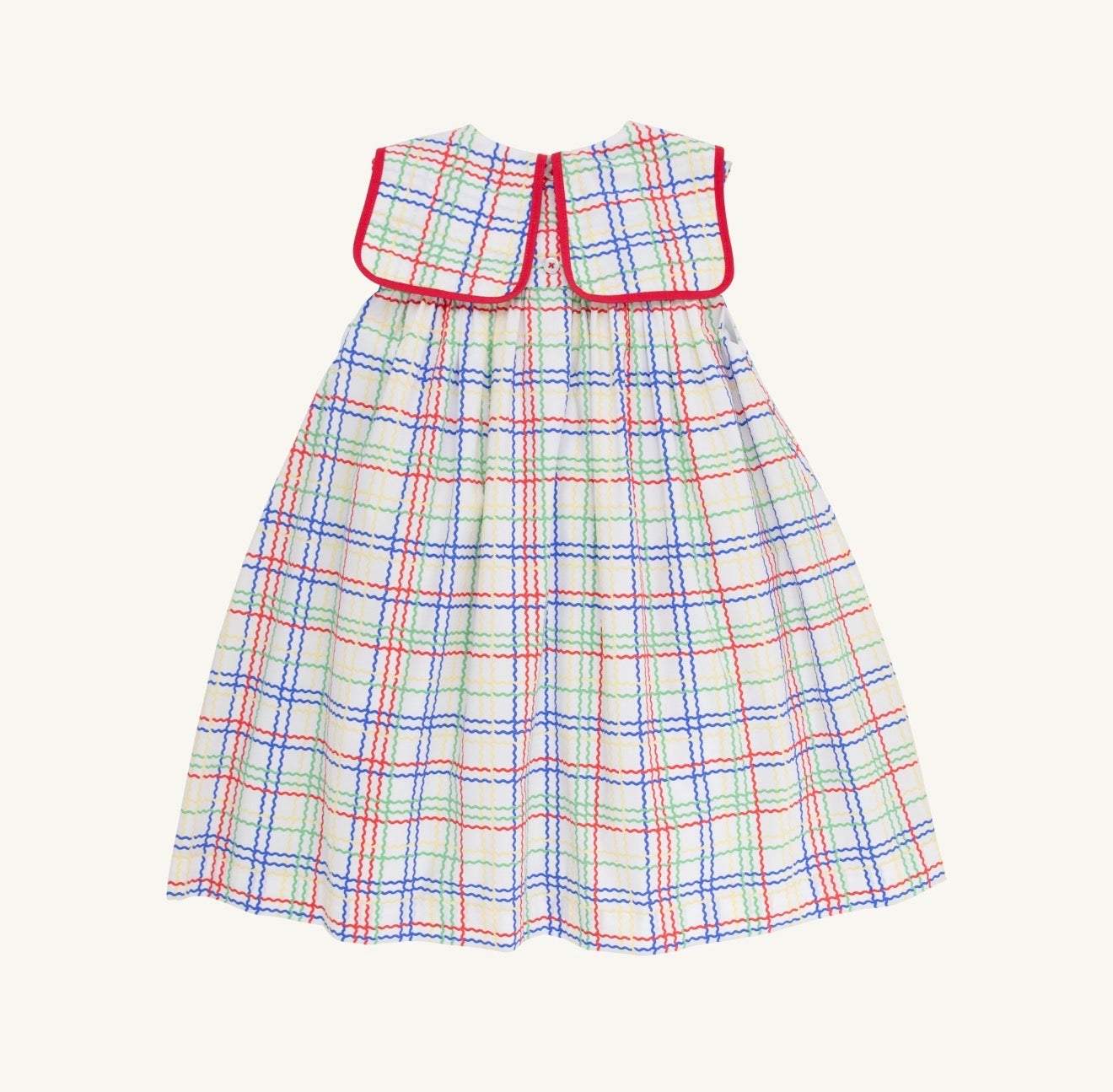 Stewart’s sleeveless square collar dress