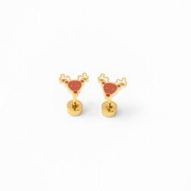 Reindeer hypoallergenic stud earrings