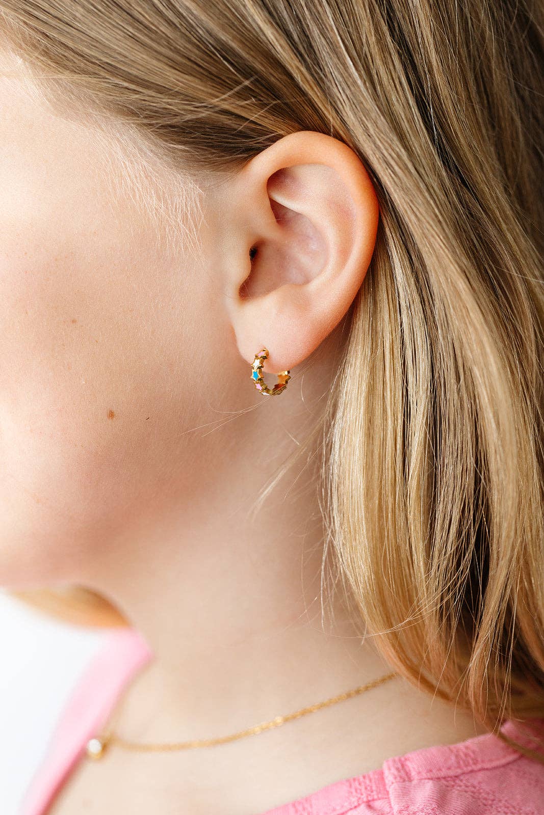 Star Huggie Stud Earrings - Hypoallergenic, Flat Back, Girl : Single Stud
