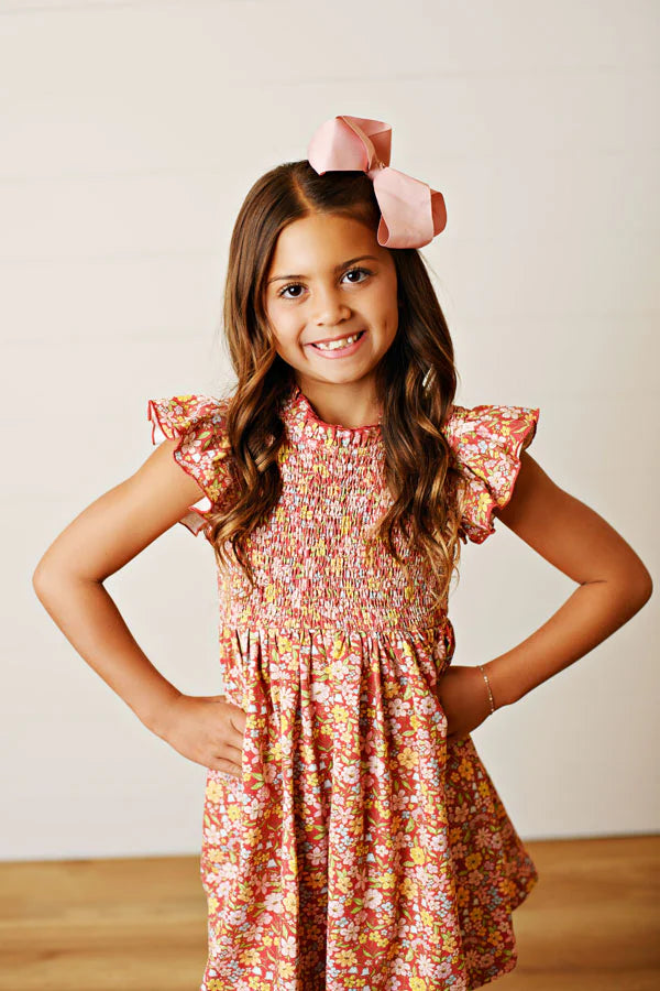 Autumn Bloom Smocked Dress