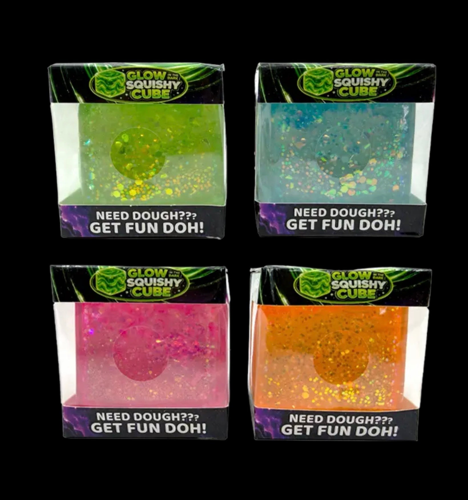 Fun Doh Glow in the Dark Squishy Cube