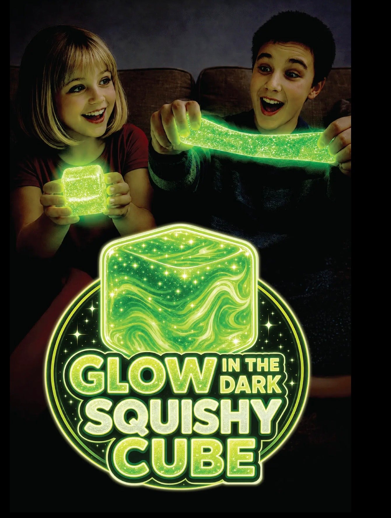 Fun Doh Glow in the Dark Squishy Cube