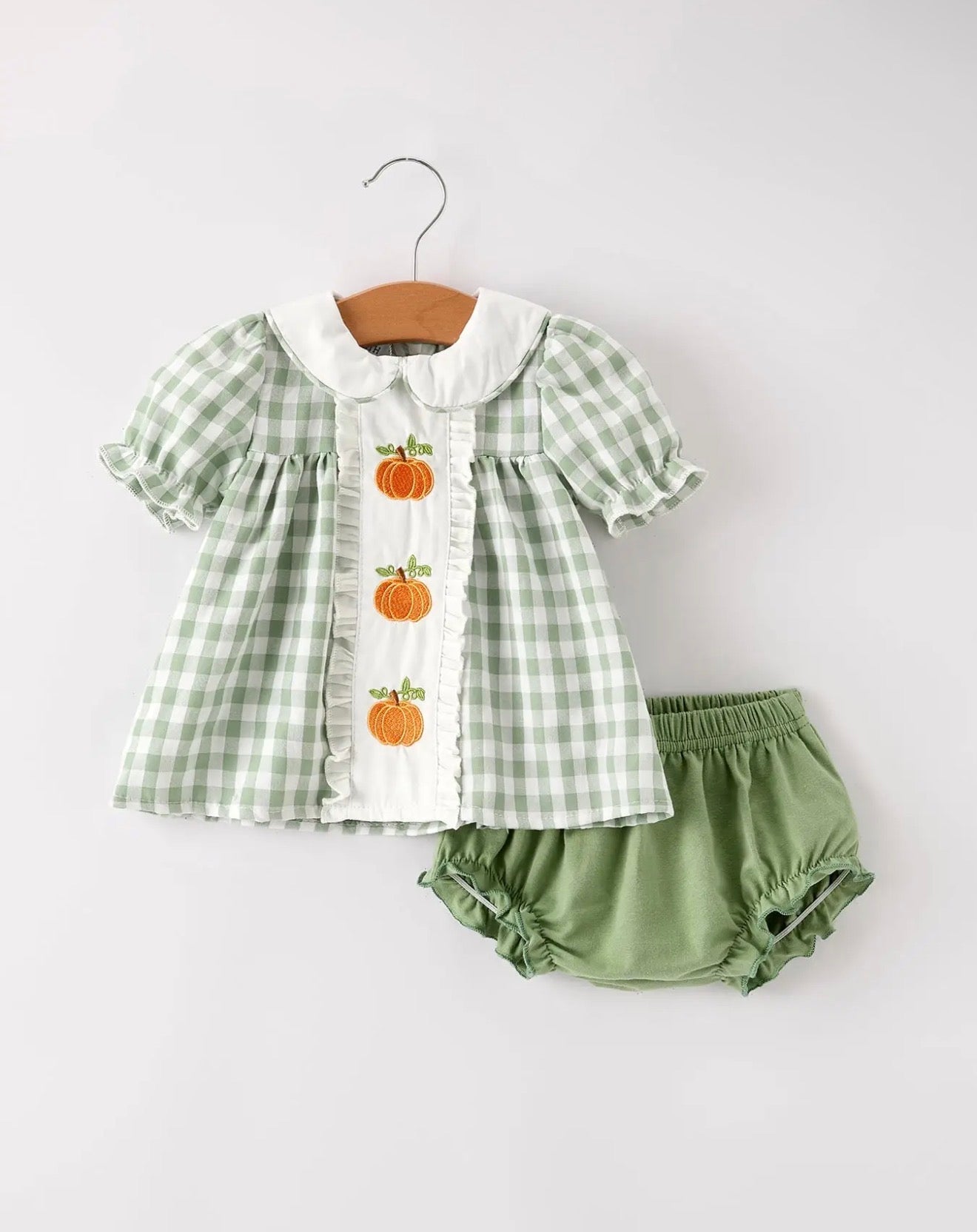 Fall appliqué girls pumpkin bloomer set