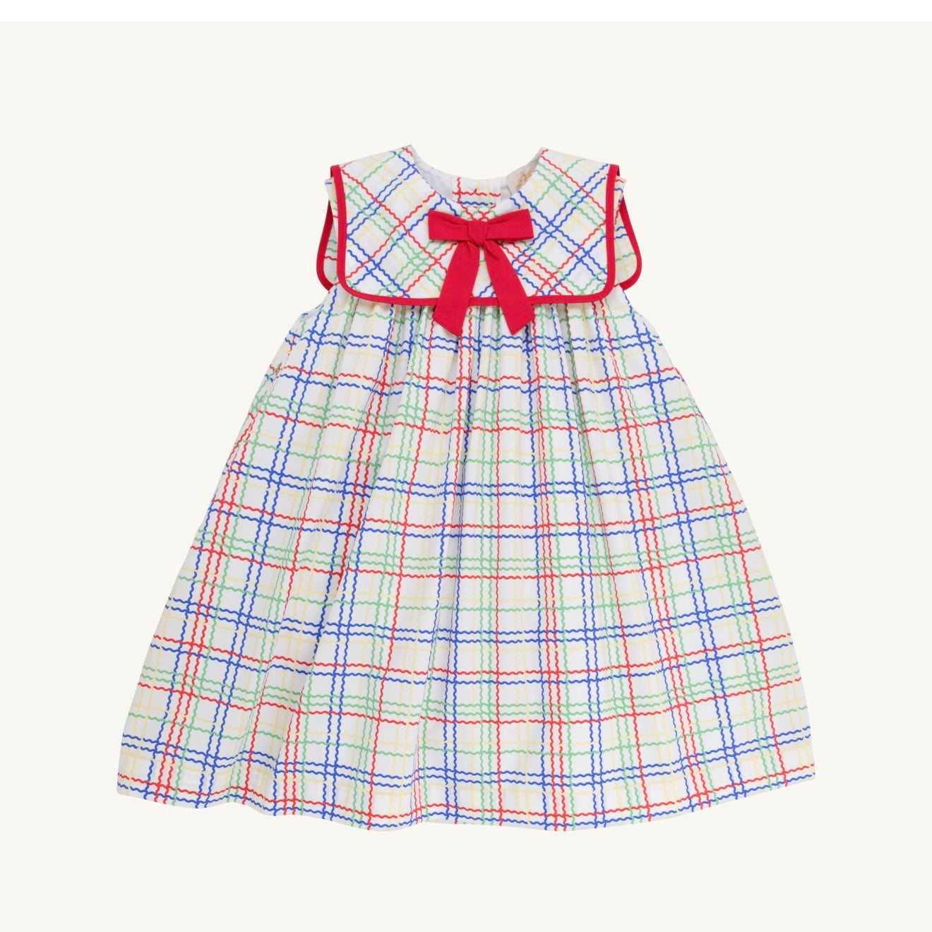 Stewart’s sleeveless square collar dress