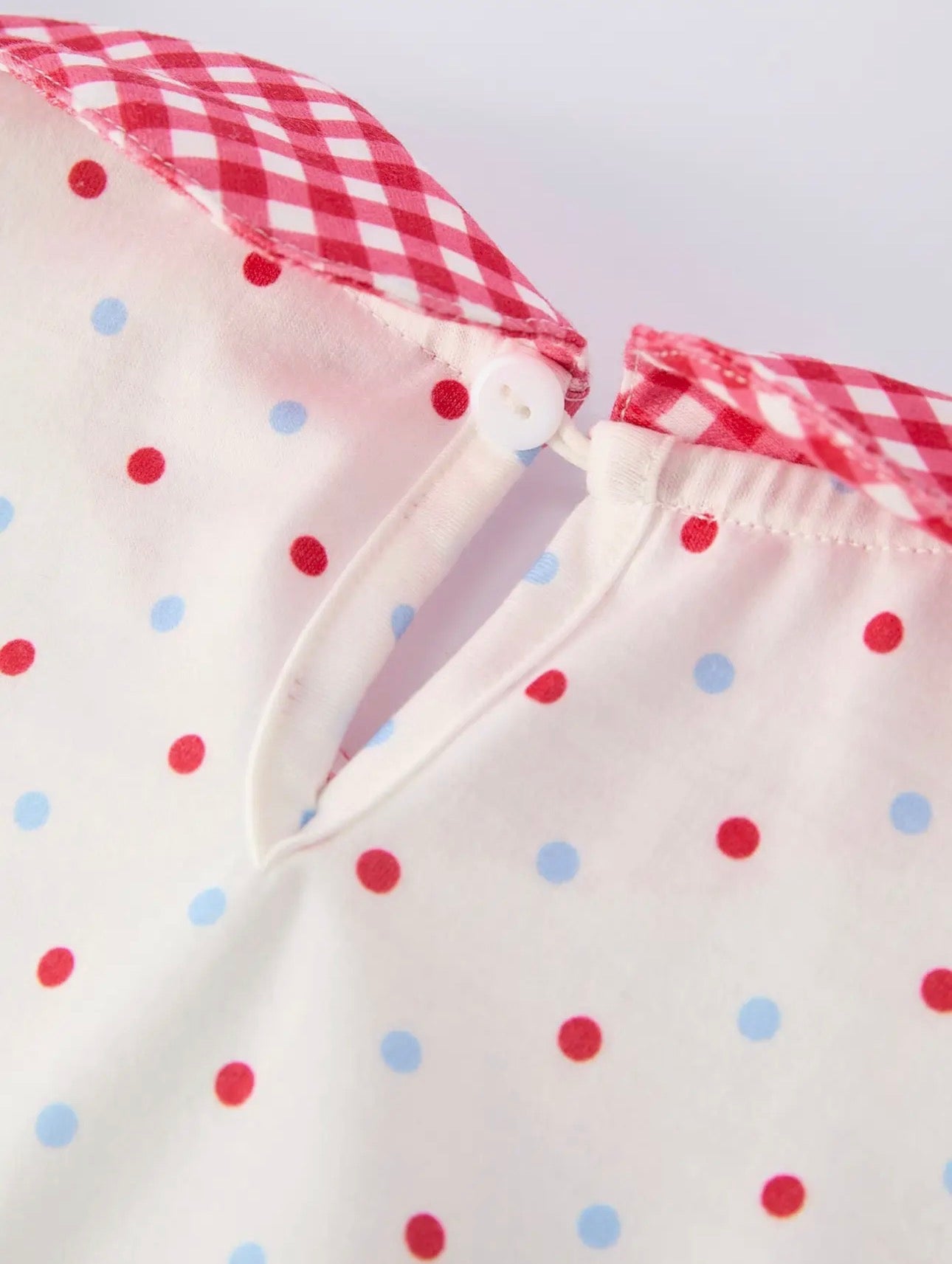 4th of July dots girl dress with flags