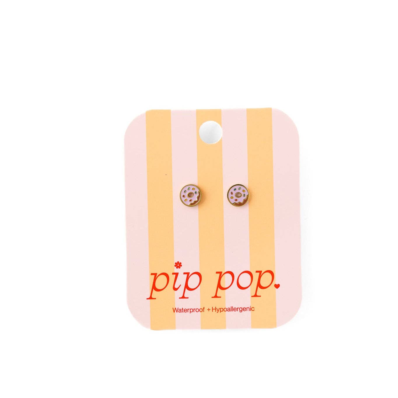 Donut Stud Earrings - Hypoallergenic, Flat Back, Girl Gift: Pair