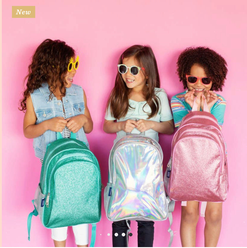 Pink glitter backpack 15”